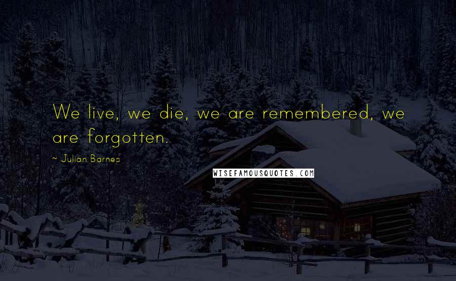 Julian Barnes Quotes: We live, we die, we are remembered, we are forgotten.