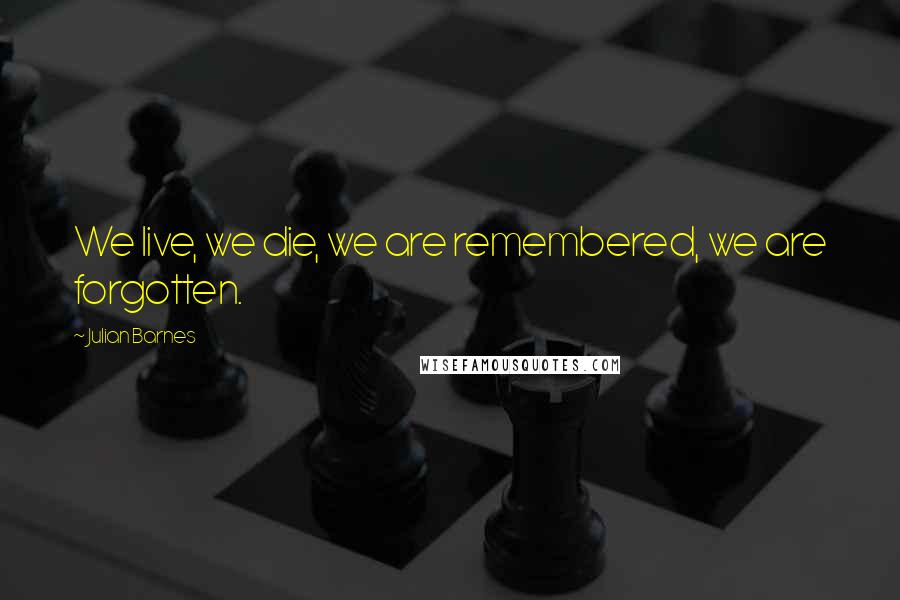 Julian Barnes Quotes: We live, we die, we are remembered, we are forgotten.