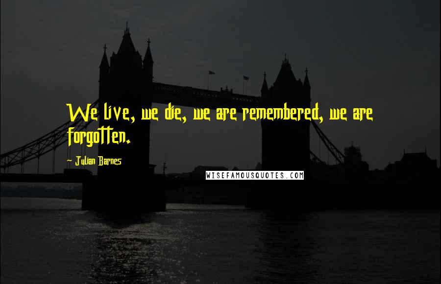 Julian Barnes Quotes: We live, we die, we are remembered, we are forgotten.