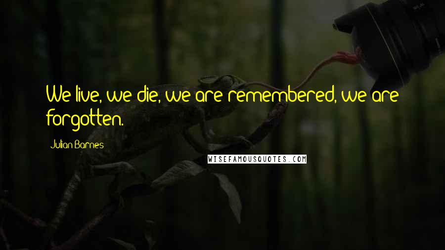 Julian Barnes Quotes: We live, we die, we are remembered, we are forgotten.