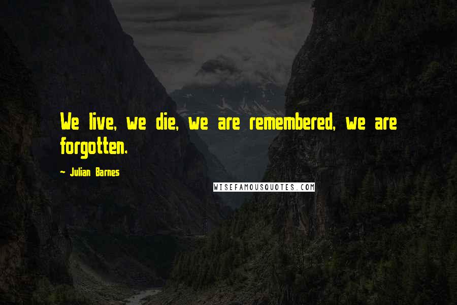 Julian Barnes Quotes: We live, we die, we are remembered, we are forgotten.