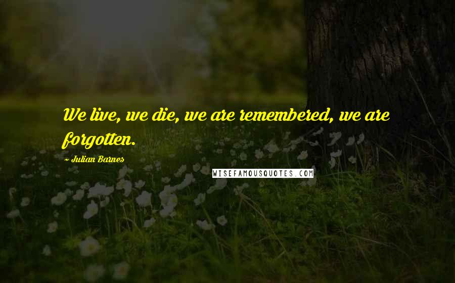 Julian Barnes Quotes: We live, we die, we are remembered, we are forgotten.