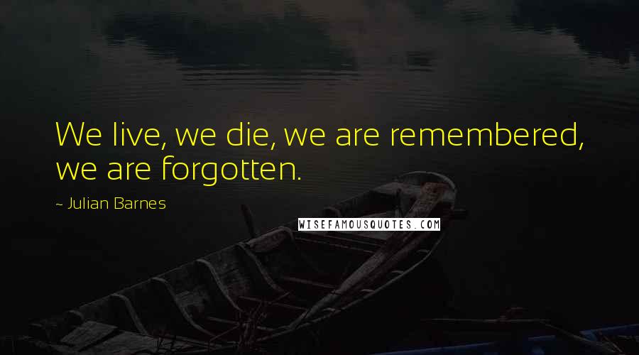 Julian Barnes Quotes: We live, we die, we are remembered, we are forgotten.