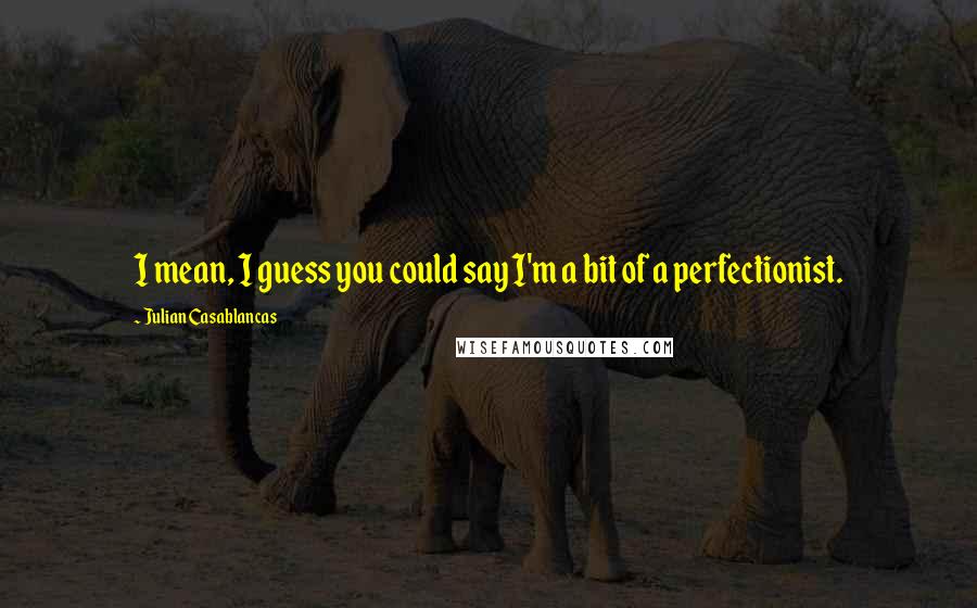 Julian Casablancas Quotes: I mean, I guess you could say I'm a bit of a perfectionist.