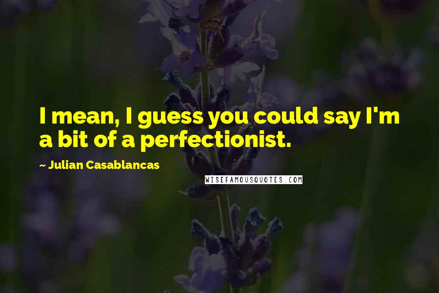 Julian Casablancas Quotes: I mean, I guess you could say I'm a bit of a perfectionist.