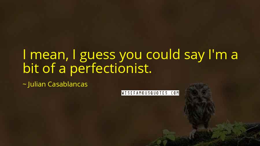 Julian Casablancas Quotes: I mean, I guess you could say I'm a bit of a perfectionist.