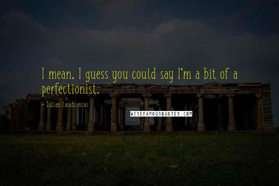 Julian Casablancas Quotes: I mean, I guess you could say I'm a bit of a perfectionist.