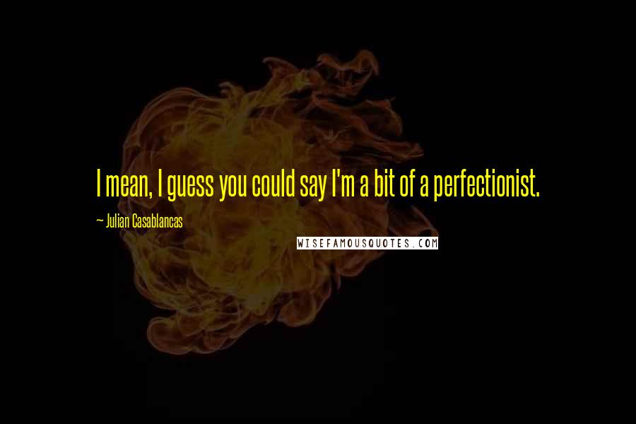 Julian Casablancas Quotes: I mean, I guess you could say I'm a bit of a perfectionist.