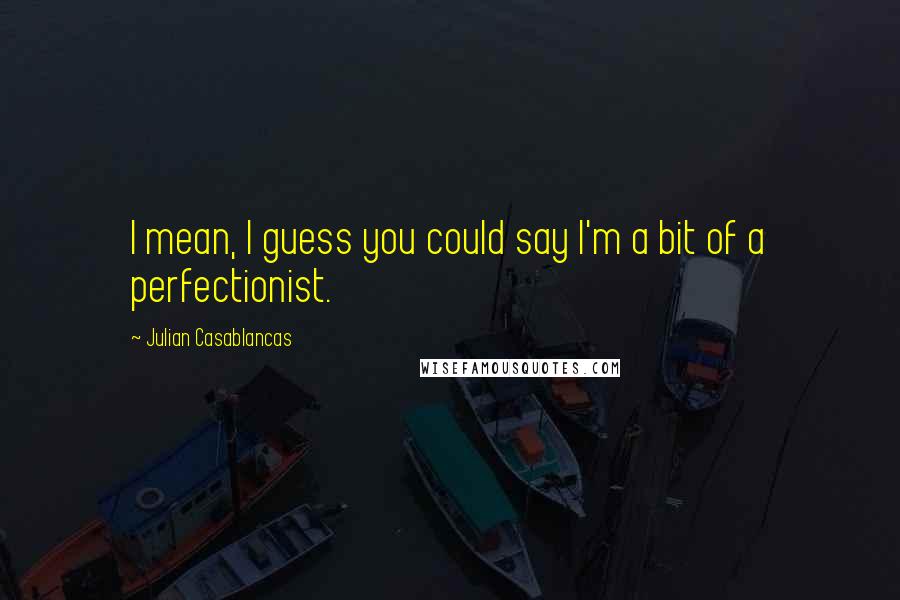 Julian Casablancas Quotes: I mean, I guess you could say I'm a bit of a perfectionist.