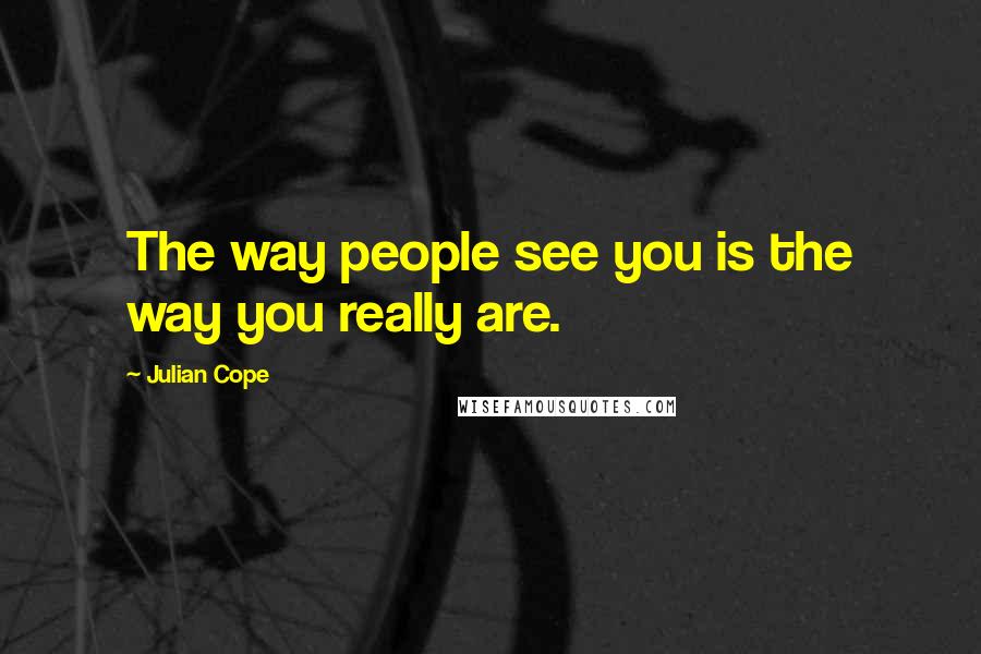 Julian Cope Quotes: The way people see you is the way you really are.