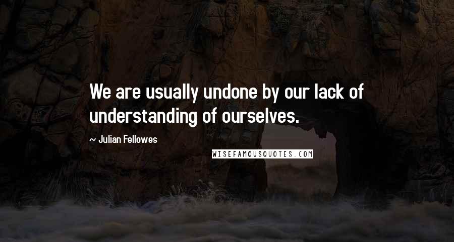 Julian Fellowes Quotes: We are usually undone by our lack of understanding of ourselves.