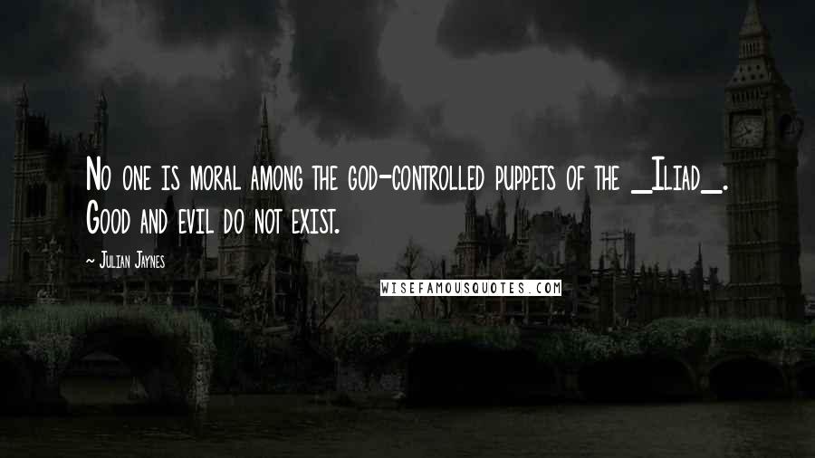 Julian Jaynes Quotes: No one is moral among the god-controlled puppets of the _Iliad_. Good and evil do not exist.