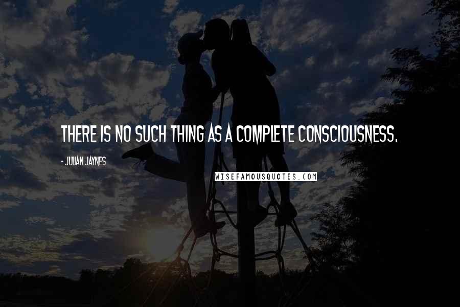 Julian Jaynes Quotes: There is no such thing as a complete consciousness.
