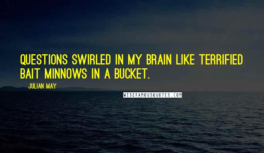 Julian May Quotes: Questions swirled in my brain like terrified bait minnows in a bucket.