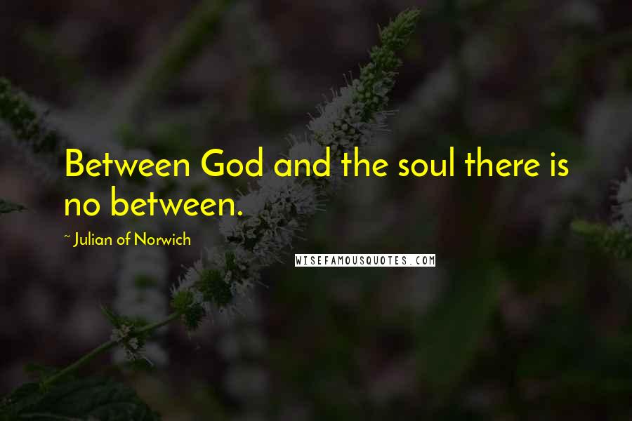 Julian Of Norwich Quotes: Between God and the soul there is no between.