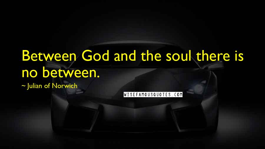 Julian Of Norwich Quotes: Between God and the soul there is no between.