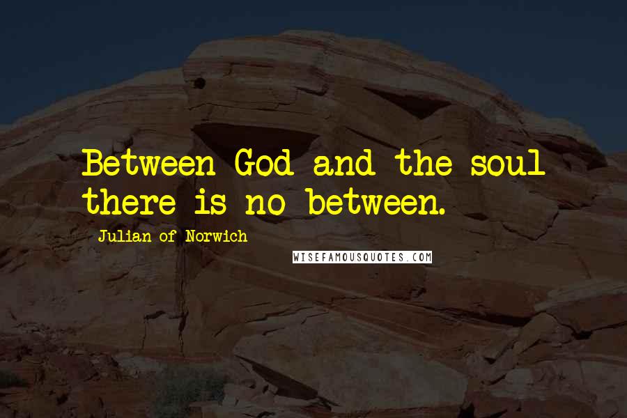 Julian Of Norwich Quotes: Between God and the soul there is no between.