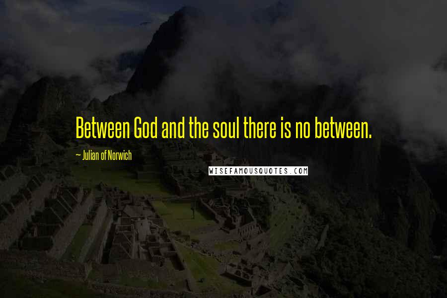 Julian Of Norwich Quotes: Between God and the soul there is no between.