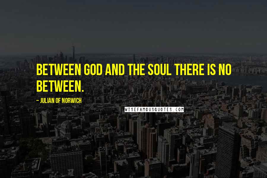 Julian Of Norwich Quotes: Between God and the soul there is no between.