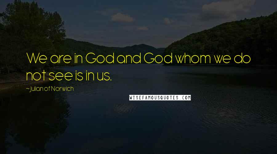 Julian Of Norwich Quotes: We are in God and God whom we do not see is in us.