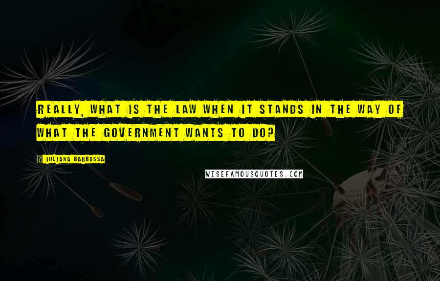 Juliana Barbassa Quotes: Really, what is the law when it stands in the way of what the government wants to do?