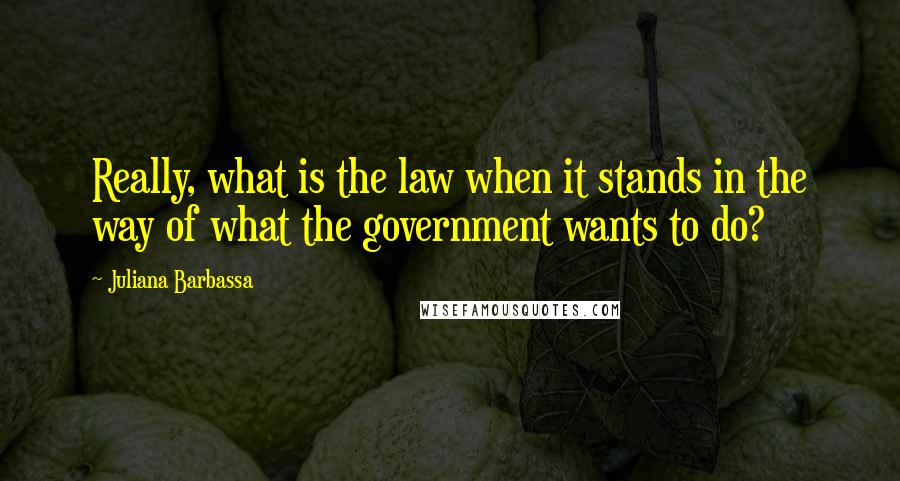 Juliana Barbassa Quotes: Really, what is the law when it stands in the way of what the government wants to do?