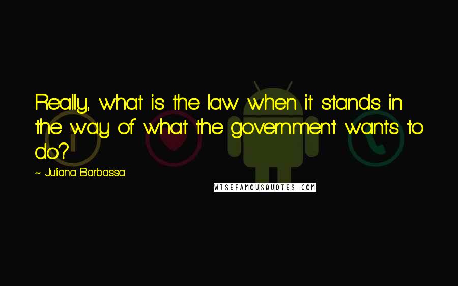 Juliana Barbassa Quotes: Really, what is the law when it stands in the way of what the government wants to do?