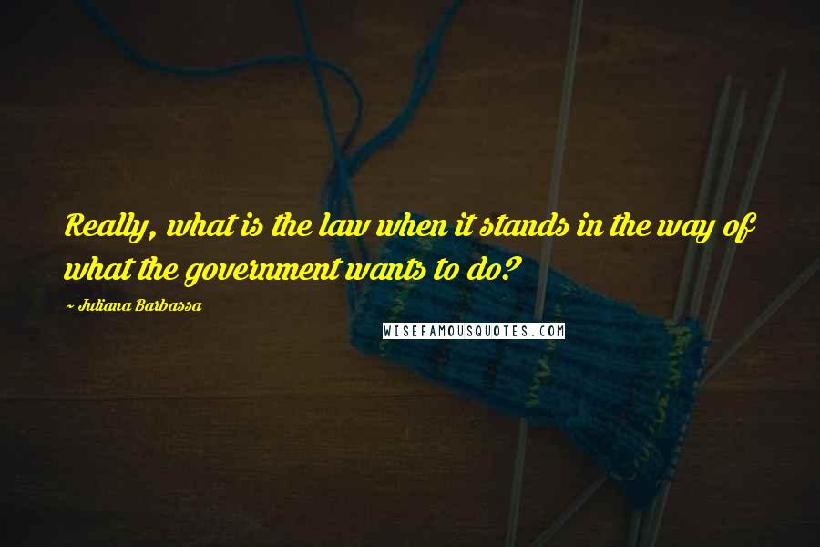 Juliana Barbassa Quotes: Really, what is the law when it stands in the way of what the government wants to do?