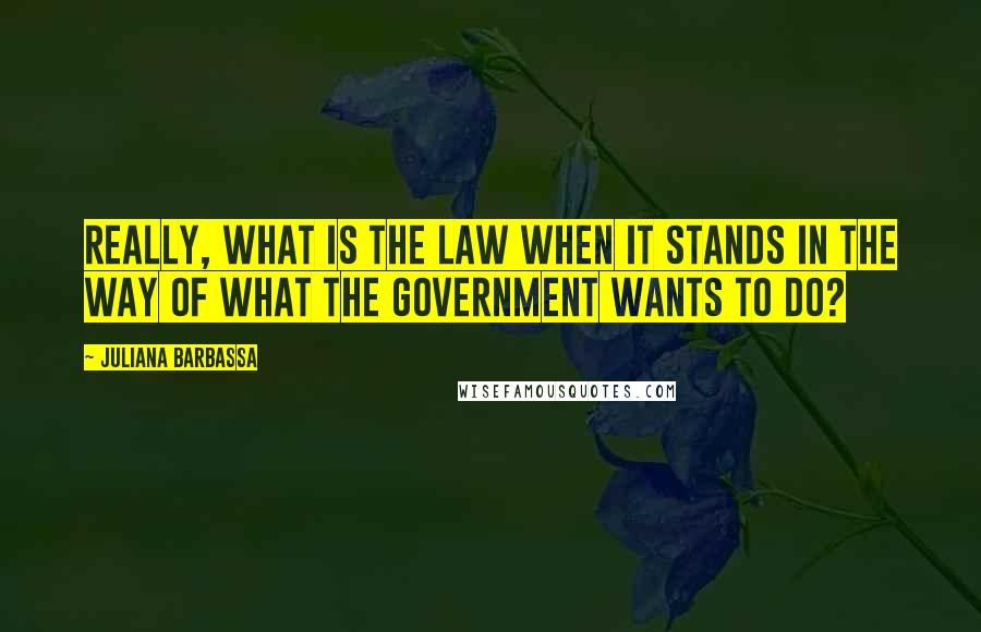 Juliana Barbassa Quotes: Really, what is the law when it stands in the way of what the government wants to do?