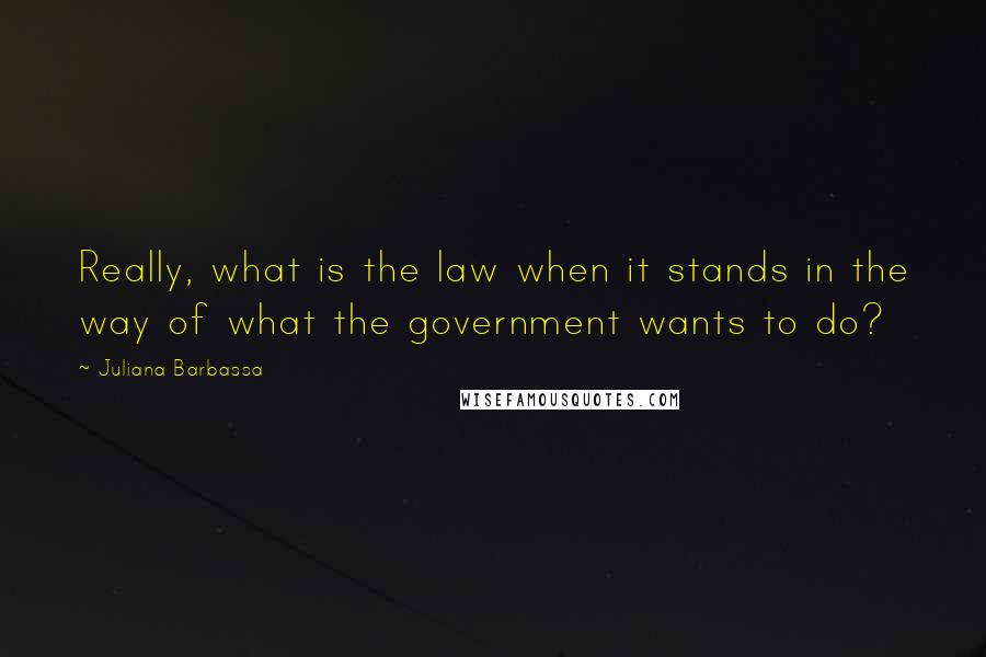 Juliana Barbassa Quotes: Really, what is the law when it stands in the way of what the government wants to do?