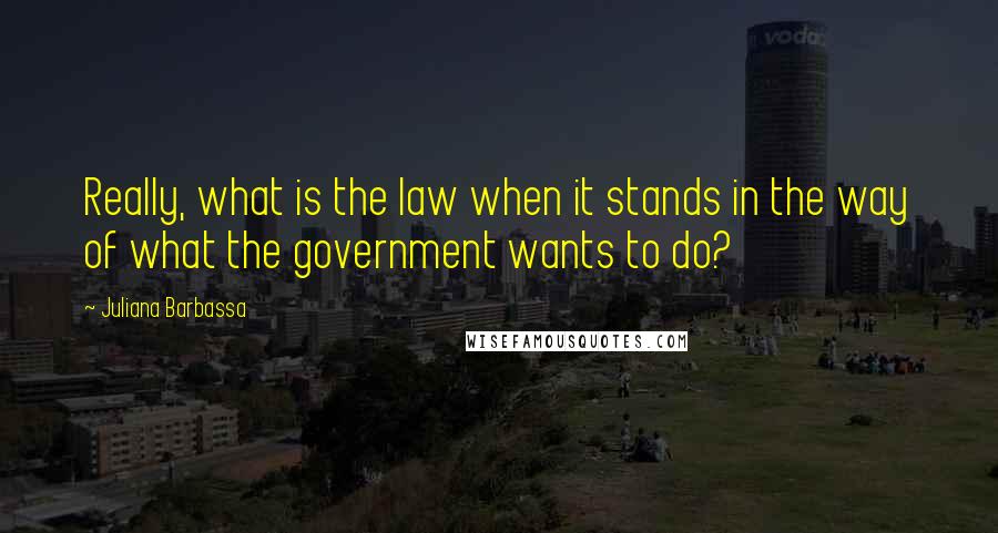 Juliana Barbassa Quotes: Really, what is the law when it stands in the way of what the government wants to do?