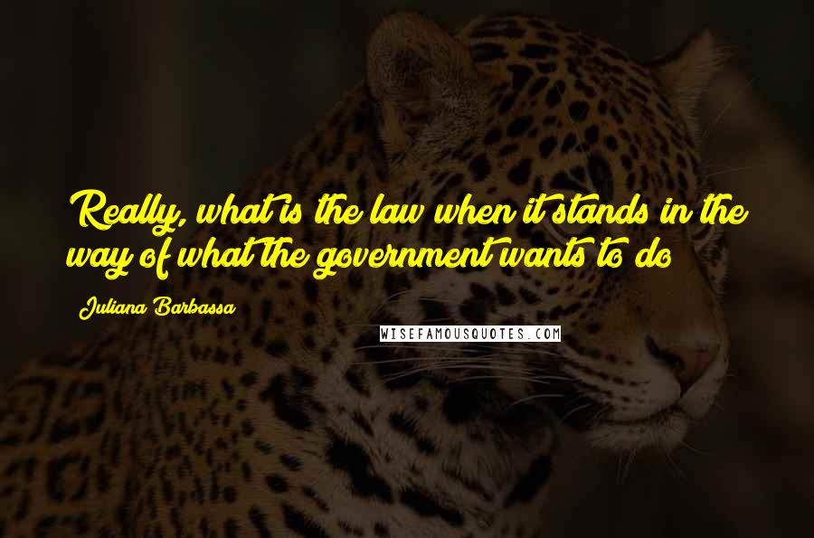 Juliana Barbassa Quotes: Really, what is the law when it stands in the way of what the government wants to do?