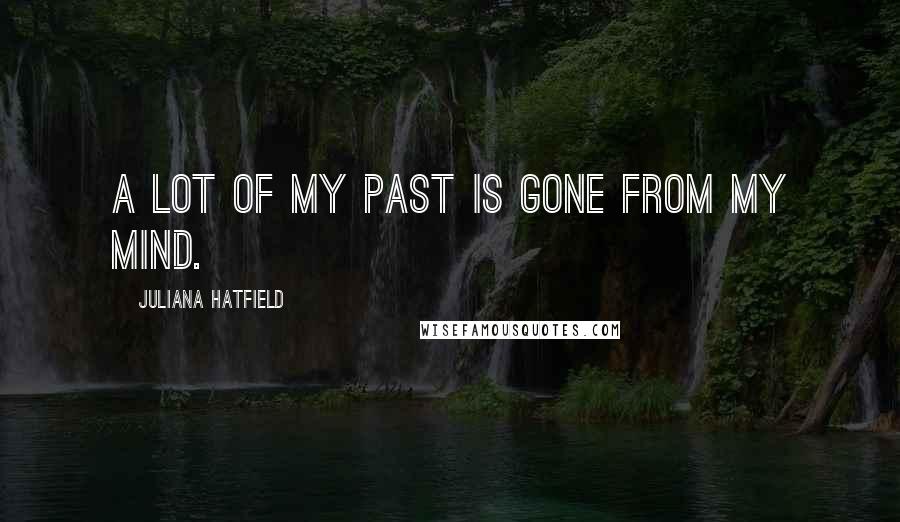 Juliana Hatfield Quotes: A lot of my past is gone from my mind.