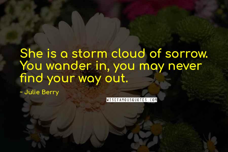 Julie Berry Quotes: She is a storm cloud of sorrow. You wander in, you may never find your way out.