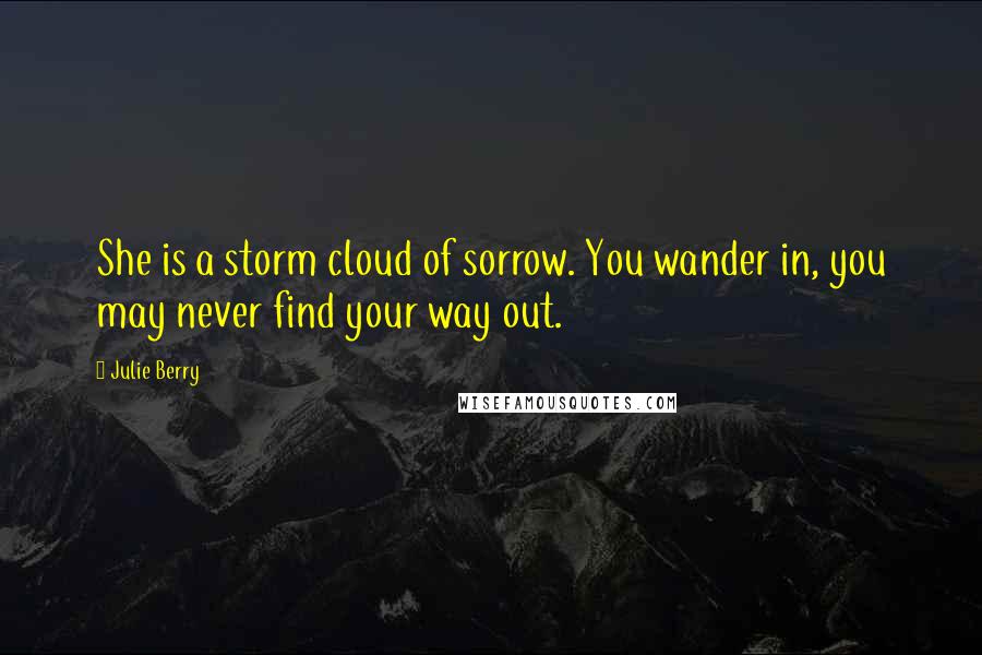 Julie Berry Quotes: She is a storm cloud of sorrow. You wander in, you may never find your way out.