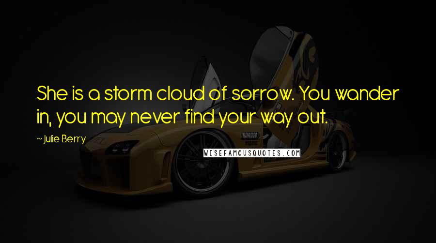 Julie Berry Quotes: She is a storm cloud of sorrow. You wander in, you may never find your way out.
