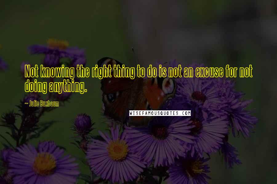 Julie Buxbaum Quotes: Not knowing the right thing to do is not an excuse for not doing anything.