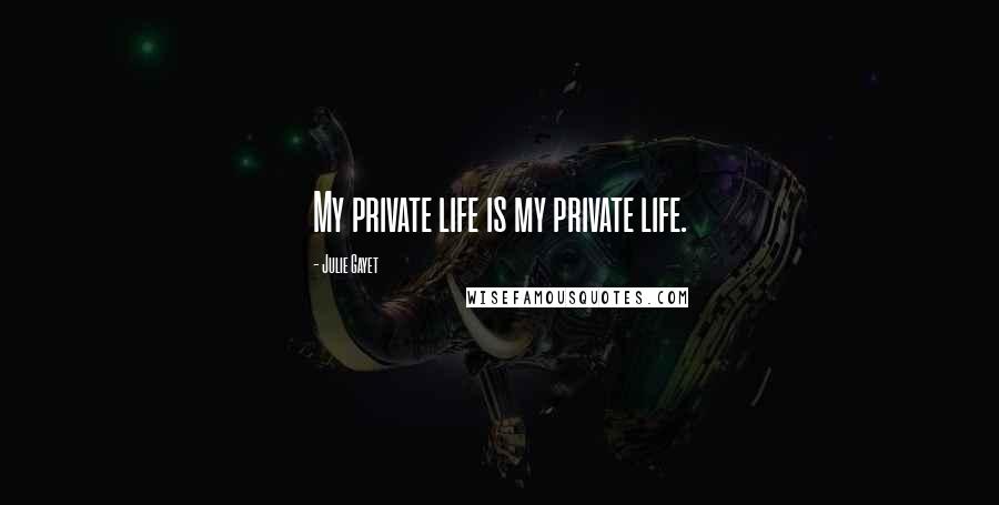 Julie Gayet Quotes: My private life is my private life.