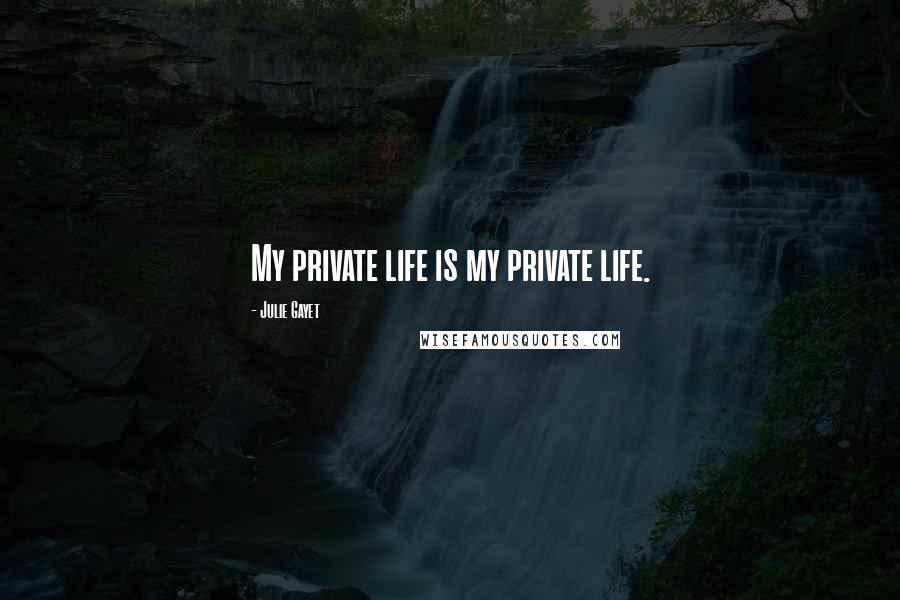 Julie Gayet Quotes: My private life is my private life.
