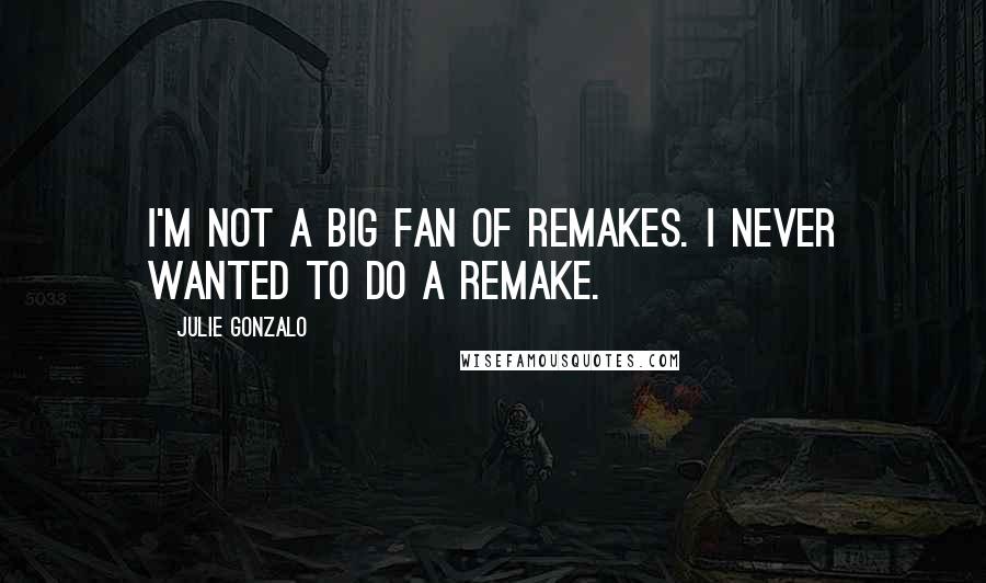 Julie Gonzalo Quotes: I'm not a big fan of remakes. I never wanted to do a remake.