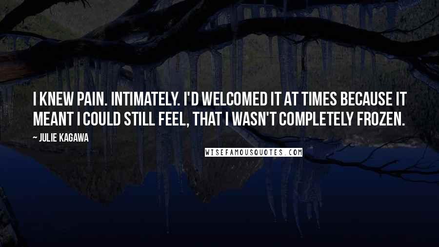 Julie Kagawa Quotes: I knew pain. Intimately. I'd welcomed it at times because it meant I could still feel, that I wasn't completely frozen.