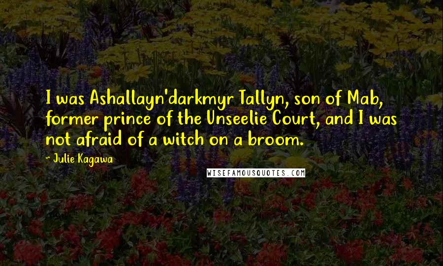 Julie Kagawa Quotes: I was Ashallayn'darkmyr Tallyn, son of Mab, former prince of the Unseelie Court, and I was not afraid of a witch on a broom.