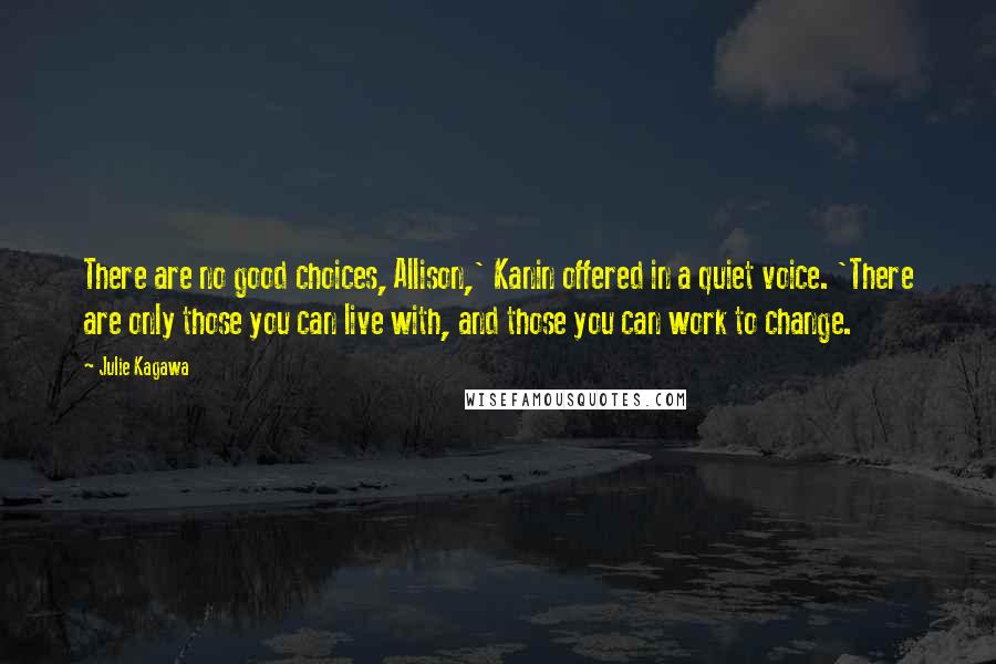 Julie Kagawa Quotes: There are no good choices, Allison,' Kanin offered in a quiet voice. 'There are only those you can live with, and those you can work to change.