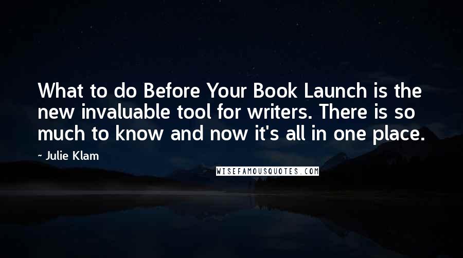 Julie Klam Quotes: What to do Before Your Book Launch is the new invaluable tool for writers. There is so much to know and now it's all in one place.