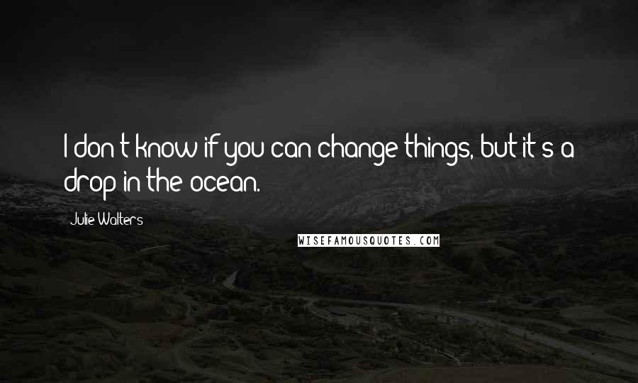 Julie Walters Quotes: I don't know if you can change things, but it's a drop in the ocean.