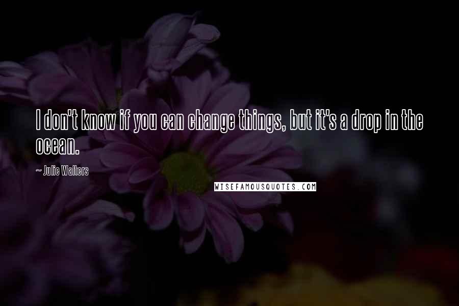 Julie Walters Quotes: I don't know if you can change things, but it's a drop in the ocean.