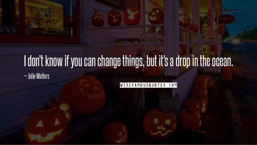 Julie Walters Quotes: I don't know if you can change things, but it's a drop in the ocean.