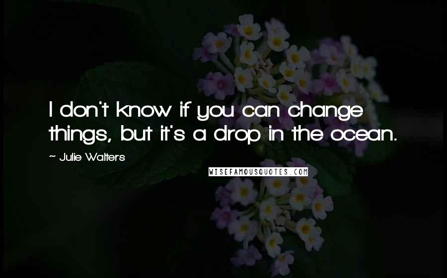 Julie Walters Quotes: I don't know if you can change things, but it's a drop in the ocean.