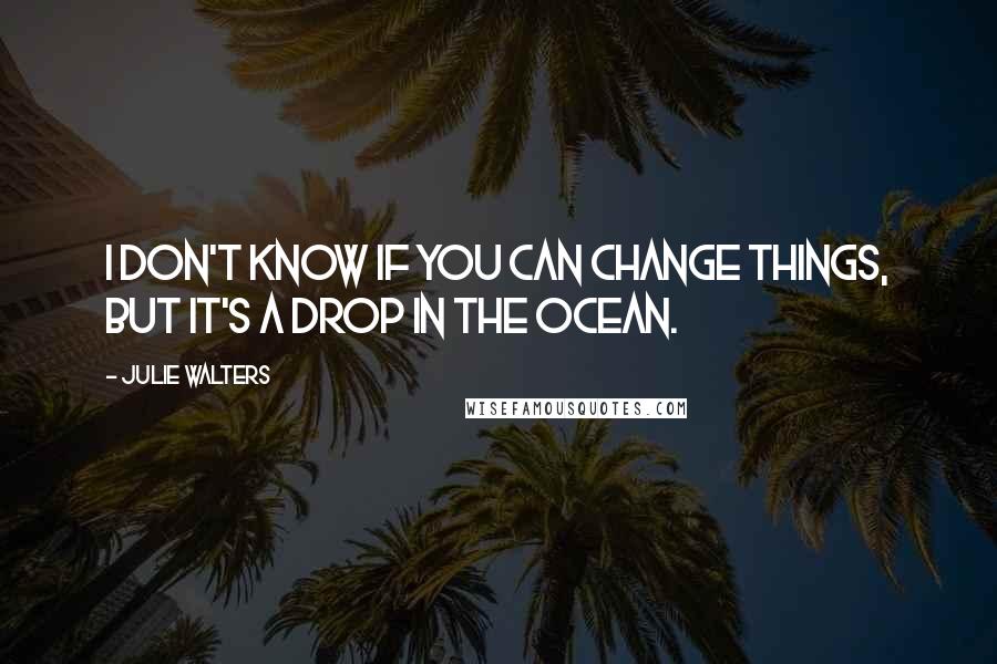 Julie Walters Quotes: I don't know if you can change things, but it's a drop in the ocean.