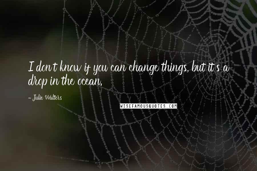 Julie Walters Quotes: I don't know if you can change things, but it's a drop in the ocean.